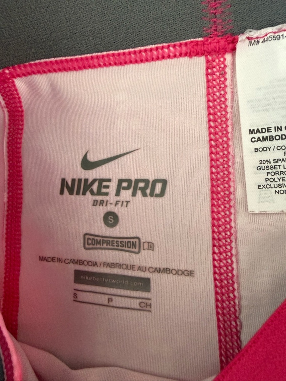 Youth Nike Pro Dri-Fit Pink Pixel-Print Compression Spandex Shorts - Picture 7 of 8